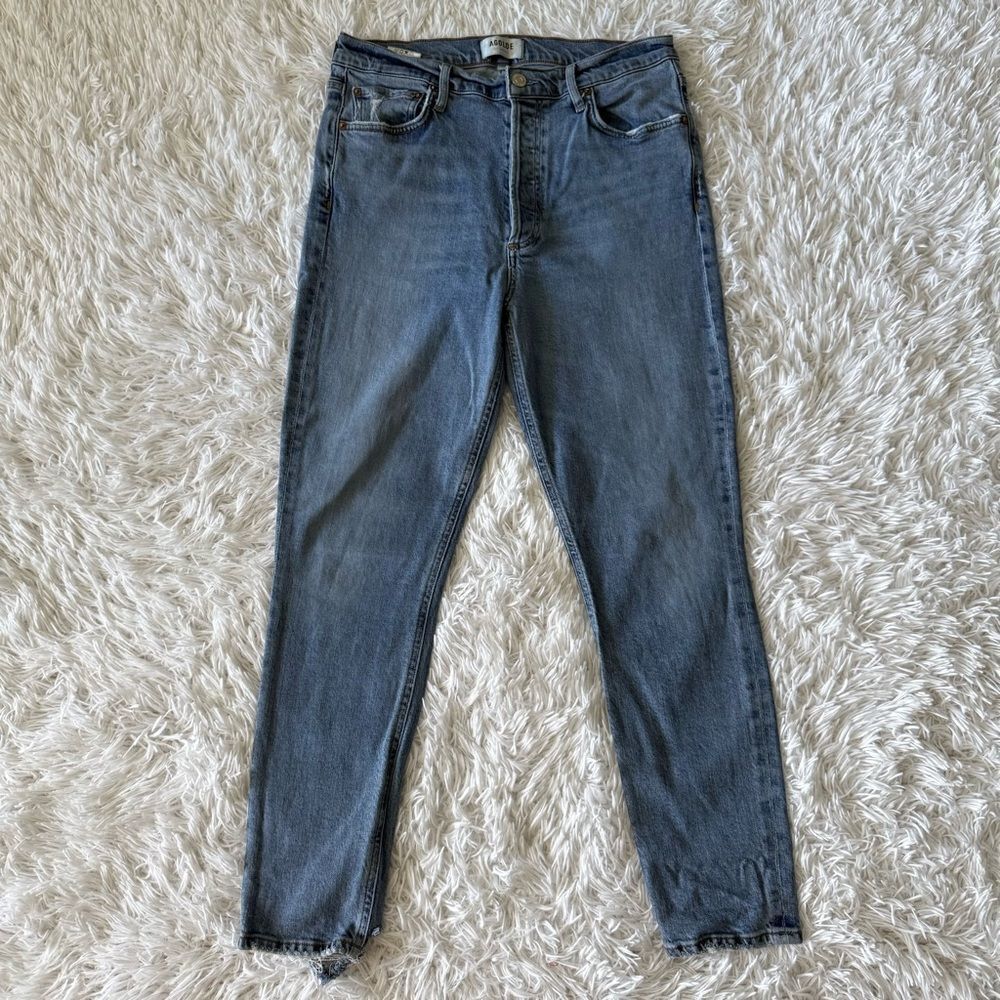 AGOLDE Nico High Rise Ankle Length Straight Leg Jeans with Stretch Size 29